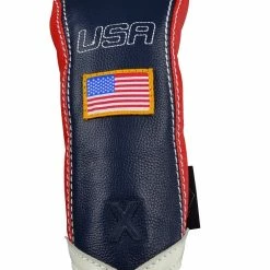 Sun Mountain Golf Leather Head Covers -GOLF CLUB COVERS Sales G823793Navy Red WhiteChevronX