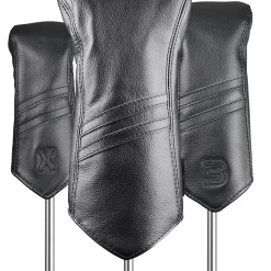 Sun Mountain Golf Leather Head Covers -GOLF CLUB COVERS Sales LeatherHeadcoversBlack Stripe