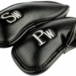 HNM Golf Volf Golf Black Synthetic Leather Iron Covers Set -GOLF CLUB COVERS Sales VolfGolfHeadcover BlackLeatherIrons5