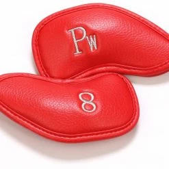 HNM Golf Volf Golf Red Synthetic Leather Iron Covers Set -GOLF CLUB COVERS Sales VolfGolfHeadcover RedLeatherIrons2