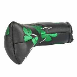 HNM Golf Volf Golf Black Synthetic Leather Shamrock Putter Cover -GOLF CLUB COVERS Sales VolfGolfHeadcovers BlackShamrockBladePutter4