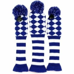 HNM Golf Volf Golf Knit Blue White Diamond Headcover Set
