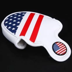 HNM Golf Volf Golf Red White Blue Synthetic Leather USA Mallet Putter Cover -GOLF CLUB COVERS Sales VolfGolfHeadcovers USAMalletPutter4