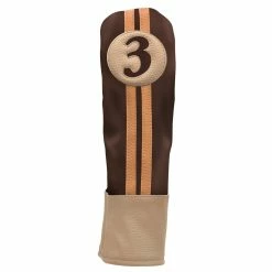 Hireko Sahara Retro Vintage #3 Fairway Wood Headcovers -GOLF CLUB COVERS Sales fw 3 hc chocolate tan
